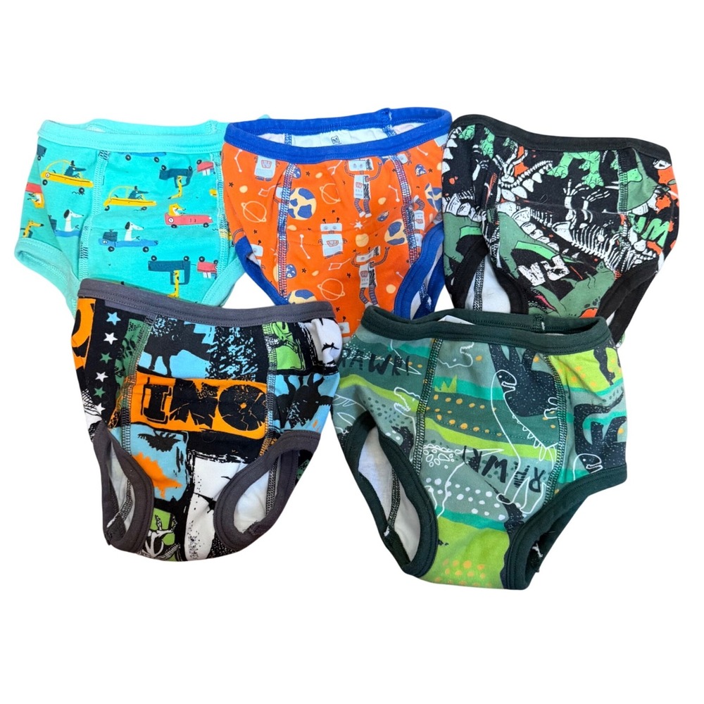 MooMoo Baby Potty Training Underwear 5 Pack Dinosaur Robot Construction 4T New